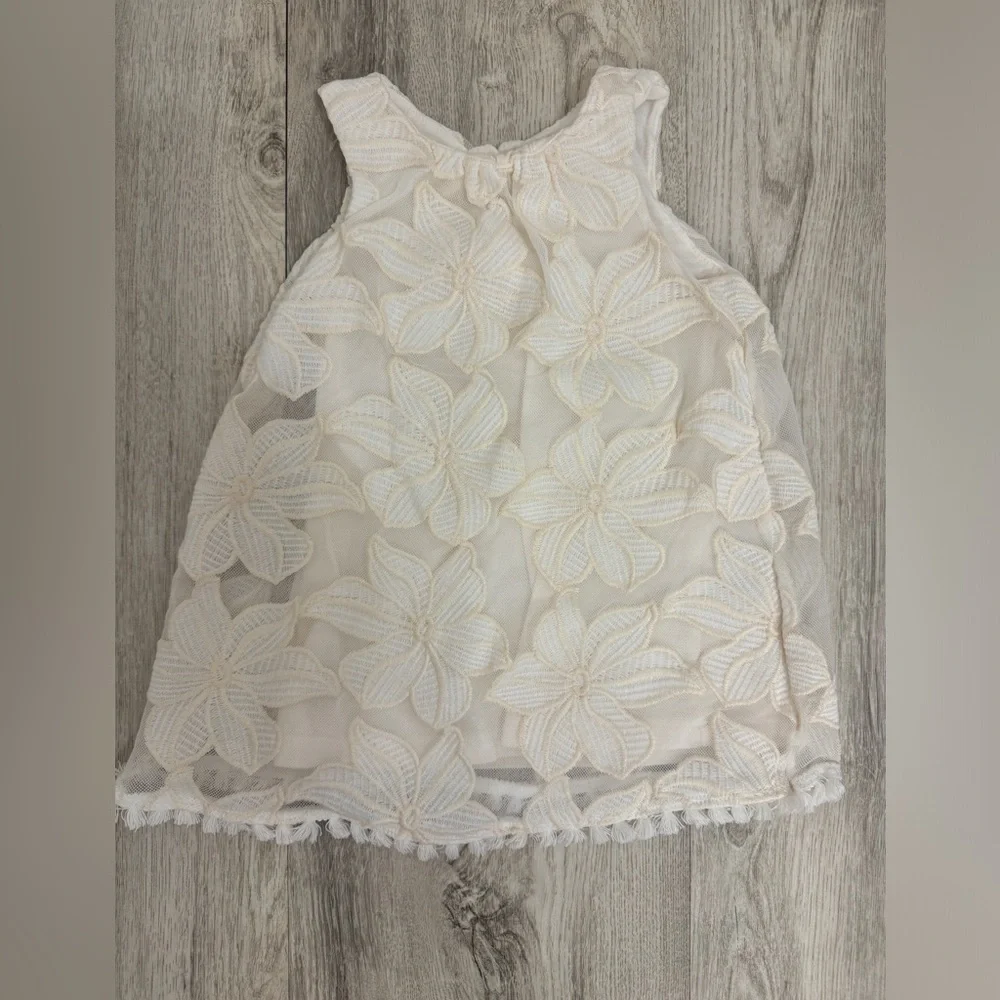 Genuine Kids By Oshkosh Beautiful Cream  Floral 18 Month Dress